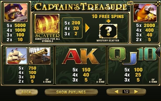 Captain's Treasure Pro SLOTXO สมัคร slotxo ไม่มีขั้นต่ำ