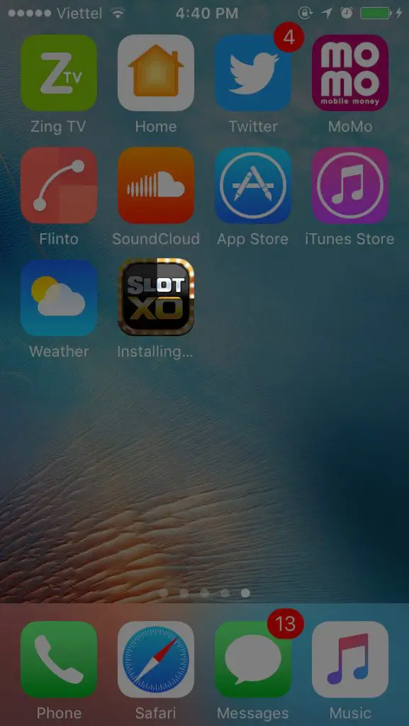 ขั้นตอนที่ 2 ดาวน์โหลด slot xo ระบบ IOS 