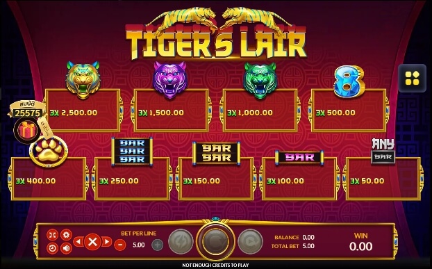 Tiger's Lair SLOTXO สมัคร slotxo ไม่มีขั้นต่ำ