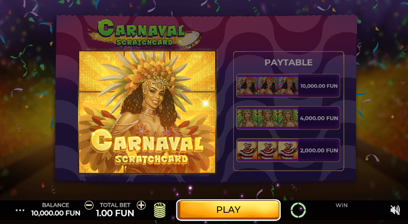 Carnaval Scratchcard Caleta Gaming vip 168 slot xo