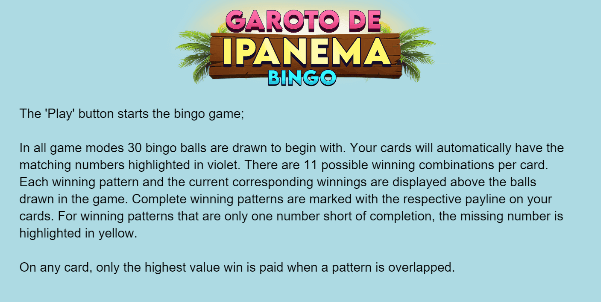 Garoto de Ipanema Bingo Caleta Gaming slotxo เว็บตรงสอนเล่น