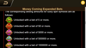 Money Coming Expanded Bets สล็อตค่าย JILI SLOT SLOT SLOTXO (3)