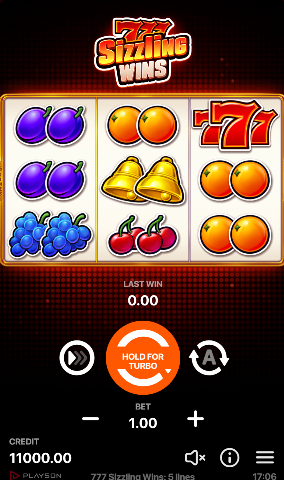 777 Sizzling Wins 5 Lines สล็อตค่าย Nextspin SLOT SLOTXO (1)