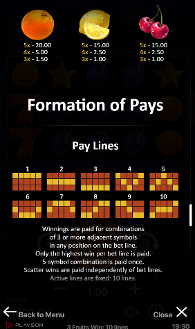 3 Fruits Win 10 Lines สล็อตค่าย PLAYSON SLOT SLOTXO (2)