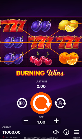 Burning Wins Classic 5 Lines สล็อตค่าย PLAYSON SLOT SLOTXO (1)