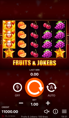 Fruits Jokers 100 Lines สล็อตค่าย PLAYSON SLOT SLOTXO (3)