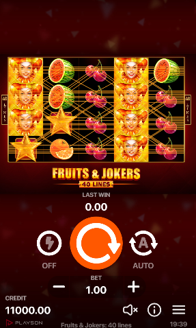 Fruits Jokers 40 Lines สล็อตค่าย PLAYSON SLOT SLOTXO (3)