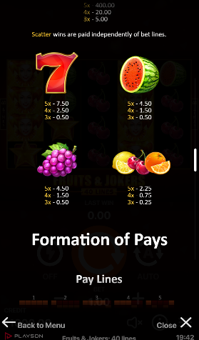 Fruits Jokers 40 Lines สล็อตค่าย PLAYSON SLOT SLOTXO (3)