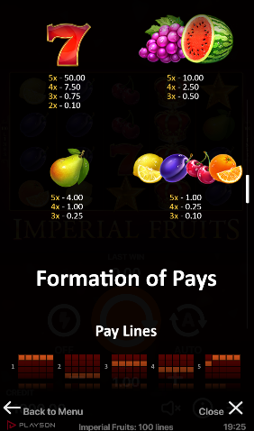 Imperial Fruits 100 Lines สล็อตค่าย PLAYSON SLOT SLOTXO (4)