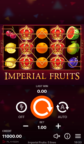 Imperial Fruits 5 Lines สล็อตค่าย PLAYSON SLOT SLOTXO (1)