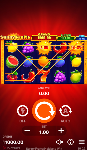 Sunny Fruits Hold and Win สล็อตค่าย PLAYSON SLOT SLOTXO (1)