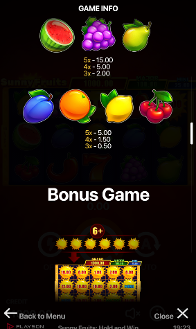 Sunny Fruits Hold and Win สล็อตค่าย PLAYSON SLOT SLOTXO (2)