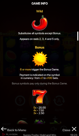 Sunny Fruits Hold and Win สล็อตค่าย PLAYSON SLOT SLOTXO (2)