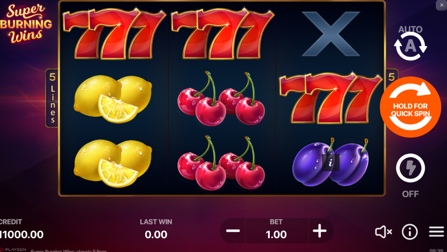 Super Burning Wins สล็อตค่าย PLAYSON SLOT SLOTXO 1